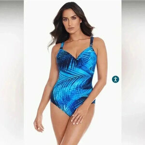 NWT Miraclesuit Shadowcat Siren Printed One-Piece Swimsuit size 10